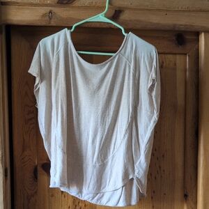 Anthropologie White Asymmetrical Cap Sleeve T-Shirt